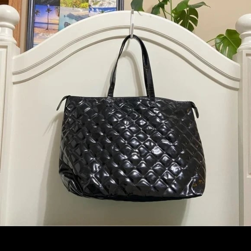 Black Quilted Tote Bag
